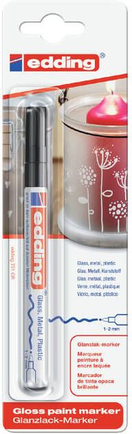 Edding Paintmarker 751 op oliebasis 1-2mm zwart blisterà 1 stuk