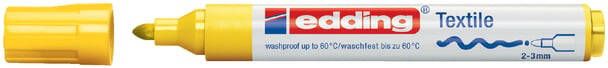 Edding Viltstift 4500 textiel rond geel 2 3mm