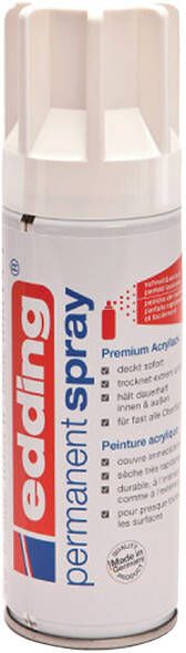 Edding Â 5200 permanent spray premium acrylverf verkeerswit mat RAL 9016