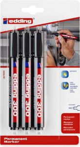 Edding Viltstift 300 rond 1.5 3mm blister à 3 stuks zwart
