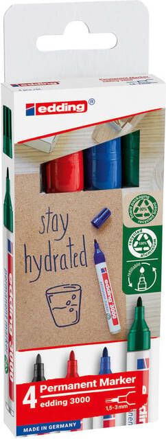 Edding Viltstift 3000 creatief rond 1.5-3mm assorti blister Ã  4 stuks - Foto 3