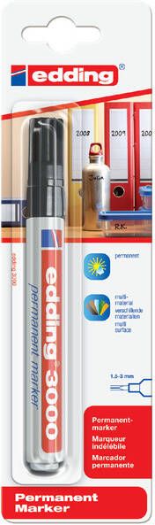 Edding Viltstift 3000 rond 1.5-3mm zwart blisterà 1 stuk