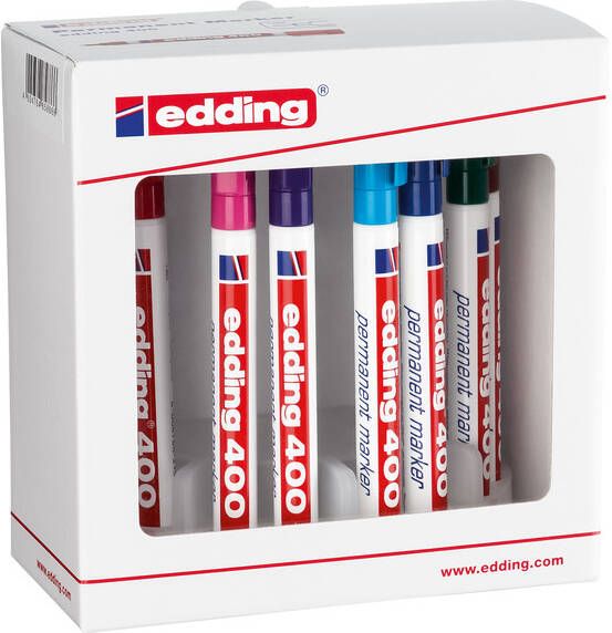 Edding Viltstift 400 rond 1mm met houder assorti setà 10 stuks