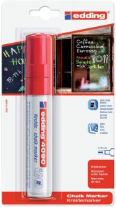 Edding Viltstift 4090 window schuin rood 4 15mm op blister