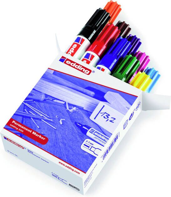 Edding Â 500 permanent marker vouwdozen van 10 assorti