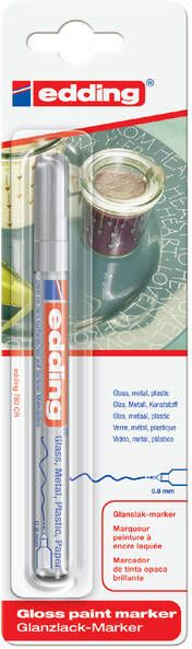Edding Viltstift 780 lakmarker rond 0.8mm zilver blisterà 1 stuk