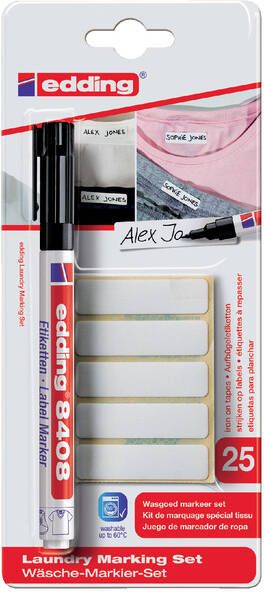 Edding Viltstift 8408 wasgoed rond zwart 1mm blister