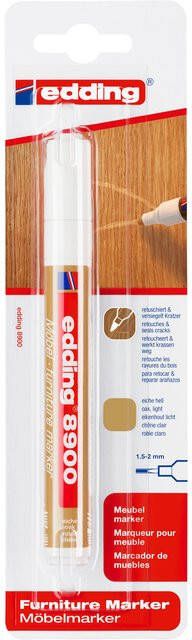 Edding Viltstift 8900 meubel rond 1.5-2mm licht eikenhout blisterà 1 stuk - Foto 2