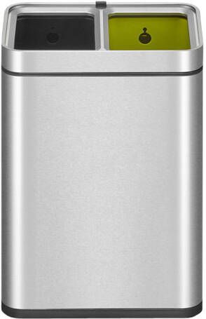 EKO Afvalbak Laguna Slim met inwerpopening 2x10liter RVS - Foto 2