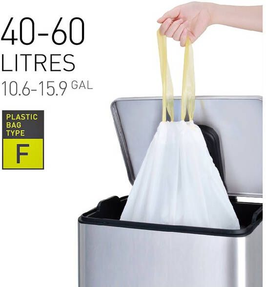 Eko vuilniszakken met trekbandsluiting 40-60 liter wit 1 rol 12 zakken