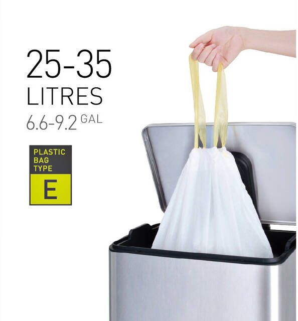 Eko vuilniszakken met trekbandsluiting 25-35 liter wit 1 rol 12 zakken