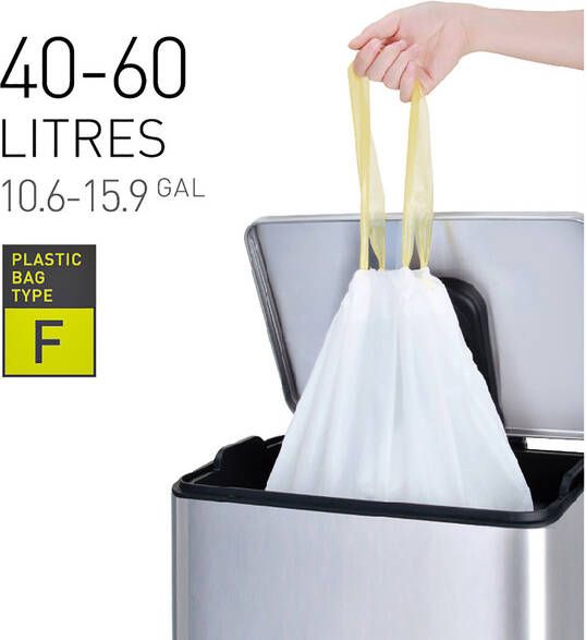Eko vuilniszakken met trekbandsluiting 40-60 liter wit 1 rol 12 zakken