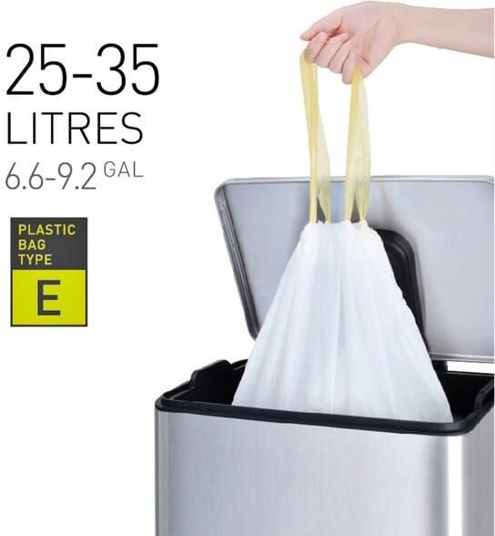 EKO Afvalzak MDPE type E met trekband 55x70cm 25-35L wit rolà 12 stuks VB337050