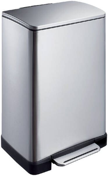EKO Prullenbak pedaalemmer E-Cube RVS mat rechthoekig 40liter