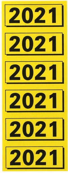 Elba Rugetiket 2021 geel met zwarte opdruk