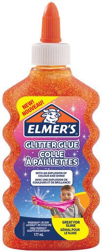 Elmer's Kinderlijm glitter 177ml oranje