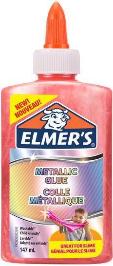 Elmer's metallic lijm flacon van 147ml roze