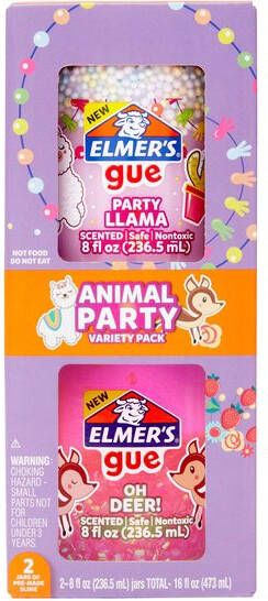 Elmer's Kinderlijm slijm Party Animals setÃ 2 potjes
