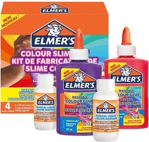 Elmer's slijmkit transparante gekleurde lijm rood en paars - Foto 2