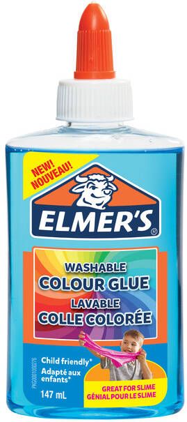 Elmer's transparante vloeibare lijm flacon van 147ml blauw