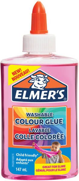 Elmer's transparante vloeibare lijm flacon van 147ml roze