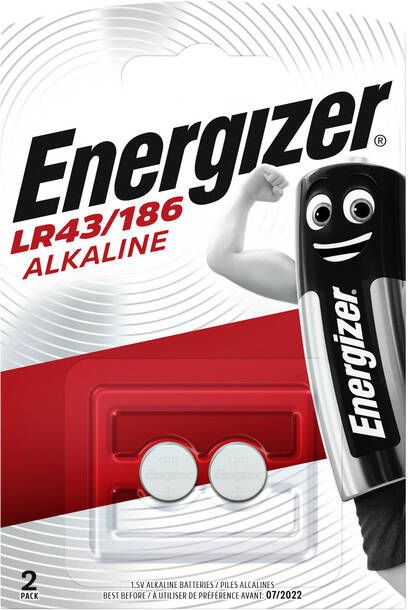 Energizer knoopcel LR43 186 blister van 2 stuks