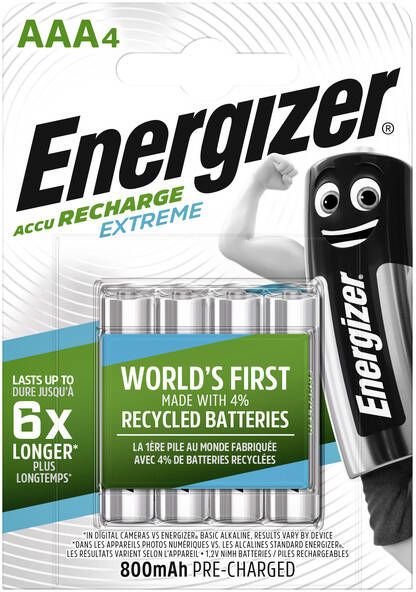 Energizer Batterij oplaadbaar 4xAAA 800mAh