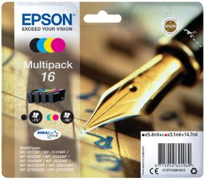 Epson inktcartridge 16 165-175 pagina&apos;s OEM C13T16264012 4 kleuren