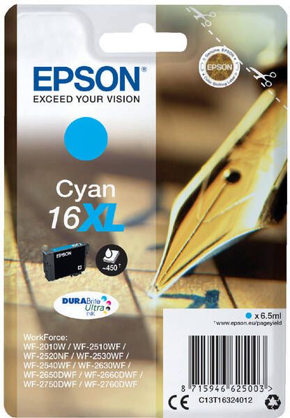 Epson Pen and crossword Singlepack Cyan 16XL DURABrite Ultra Ink (C13T16324012)