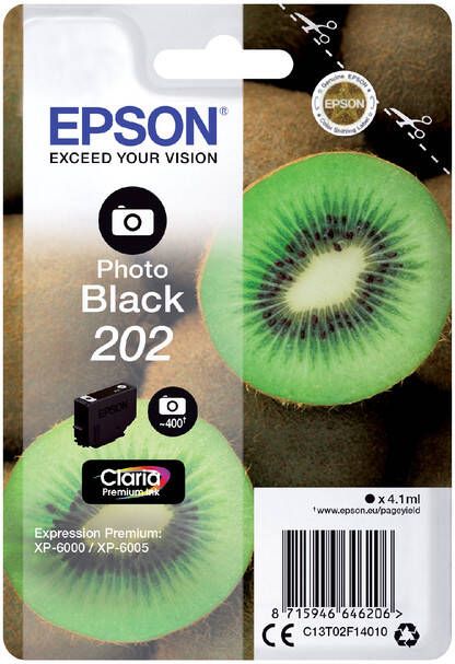 Epson Inktcartridge 202 T02F14 foto zwart