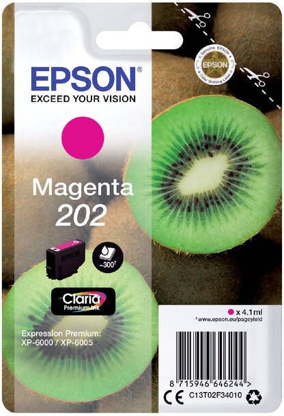 Epson inktcartridge 202 300 pagina&apos s OEM C13T02F34010 magenta