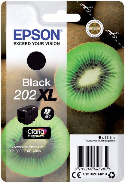 Epson inktcartridge 202XL 550 pagina&apos;s OEM C13T02G14010 zwart