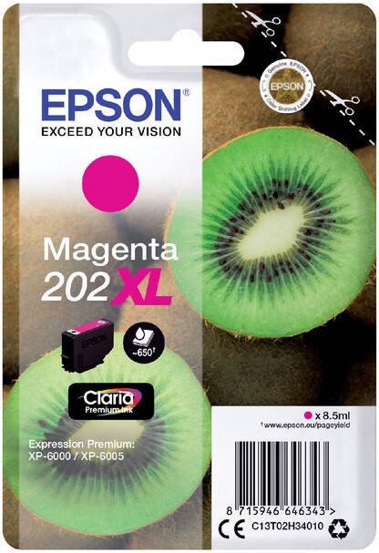 Epson inktcartridge 202XL 650 pagina&apos s OEM C13T02H34010 magenta