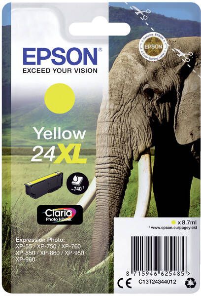 Epson inktcartridge 24XL 500 pagina&apos;s OEM C13T24344012 geel