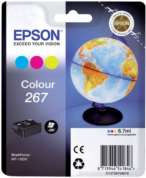 Epson inktcartridge 267 200 pagina&apos s OEM C13T26704010 3 kleuren