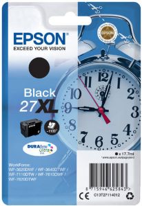 Epson Alarm clock Singlepack Black 27XL DURABrite Ultra Ink (C13T27114012)