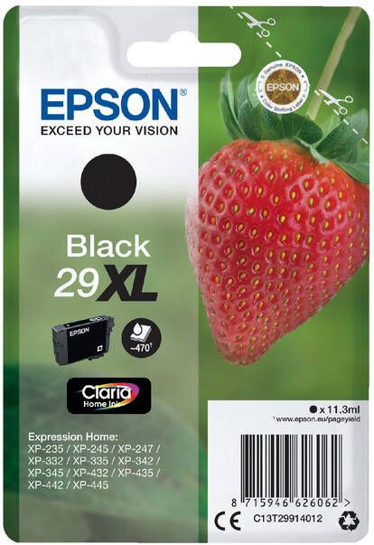 Epson Strawberry Singlepack Black 29XL Claria Home Ink (C13T29914012)