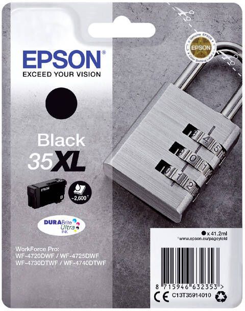 Epson inktcartridge 35 XL 41 2 ml OEM C13T35914010 zwart