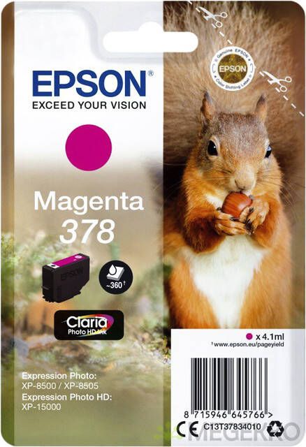 Epson inktcartridge 378 360 pagina&apos;s OEM C13T37834010 magenta