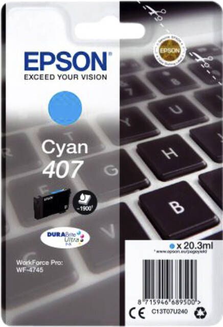 Epson Inktcartridge 407 T07U240 blauw