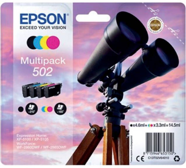 Epson Multipack 4-colours 502 Ink (C13T02V64010)