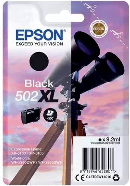 Epson inktcartridge 502XL 550 pagina&apos;s OEM C13T02W14010 zwart