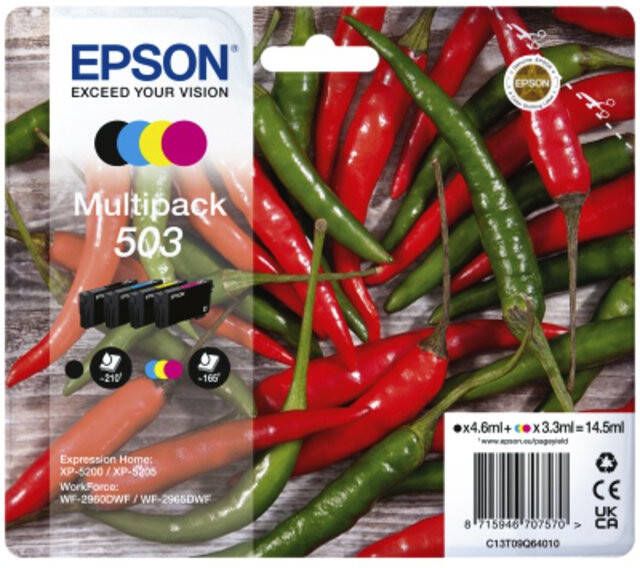 Epson Inktcartridge 503 T09Q64 zwart + 3 kleuren
