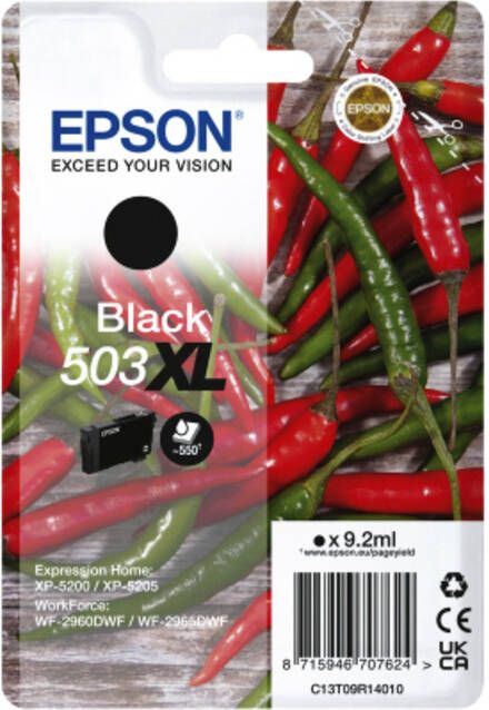 Epson inktcartridge 503XL 550 pagina&apos;s OEM C13T09R14010 zwart