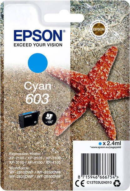 Epson Inktcartridge 603 T03U2 blauw