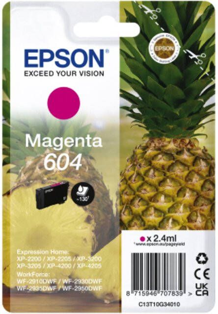 Epson inktcartridge 604 130 pagina&apos;s OEM C13T10G34010 magenta