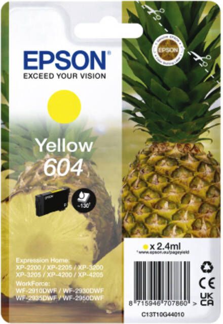 Epson inktcartridge 604 130 pagina&apos;s OEM C13T10G44010 geel