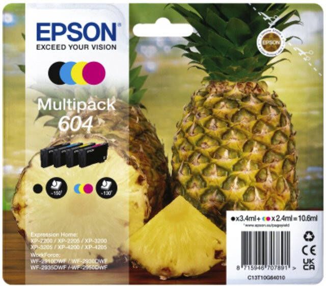 Epson inktcartridge 604 130 150 pagina&apos;s OEM C13T10G64010 4 kleuren