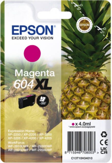 Epson inktcartridge 604 XL 350 pagina&apos;s OEM C13T10H34010 magenta