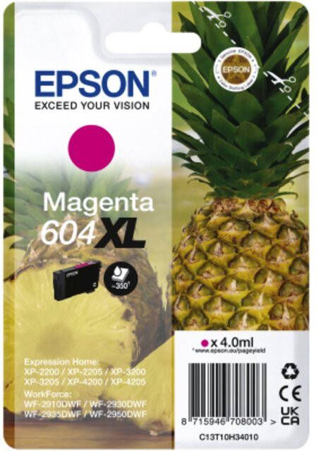 Epson inktcartridge 604 XL 350 pagina&apos;s OEM C13T10H34010 magenta